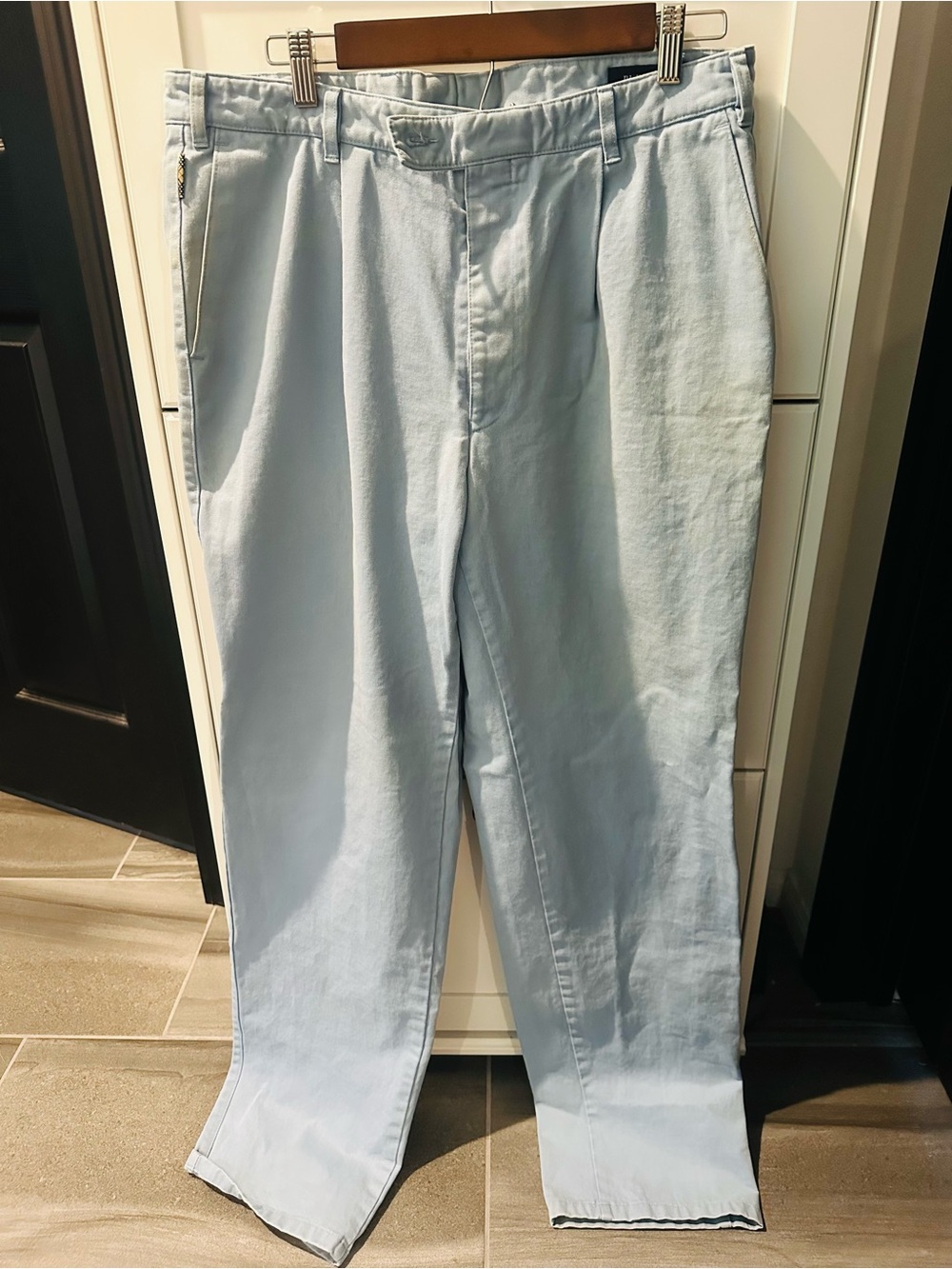 Burberry Light Blue and Beige Classic Trench Lining